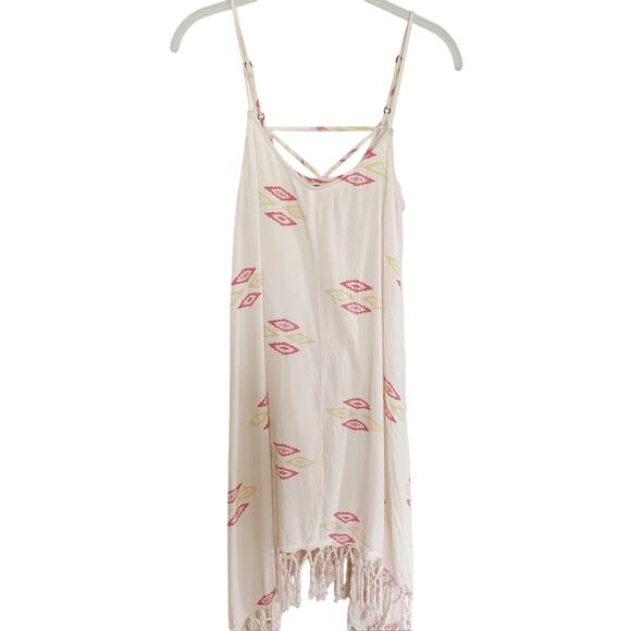 Billabong Sunlit Summer Print Fringe Dress Small - Picture 2 of 6